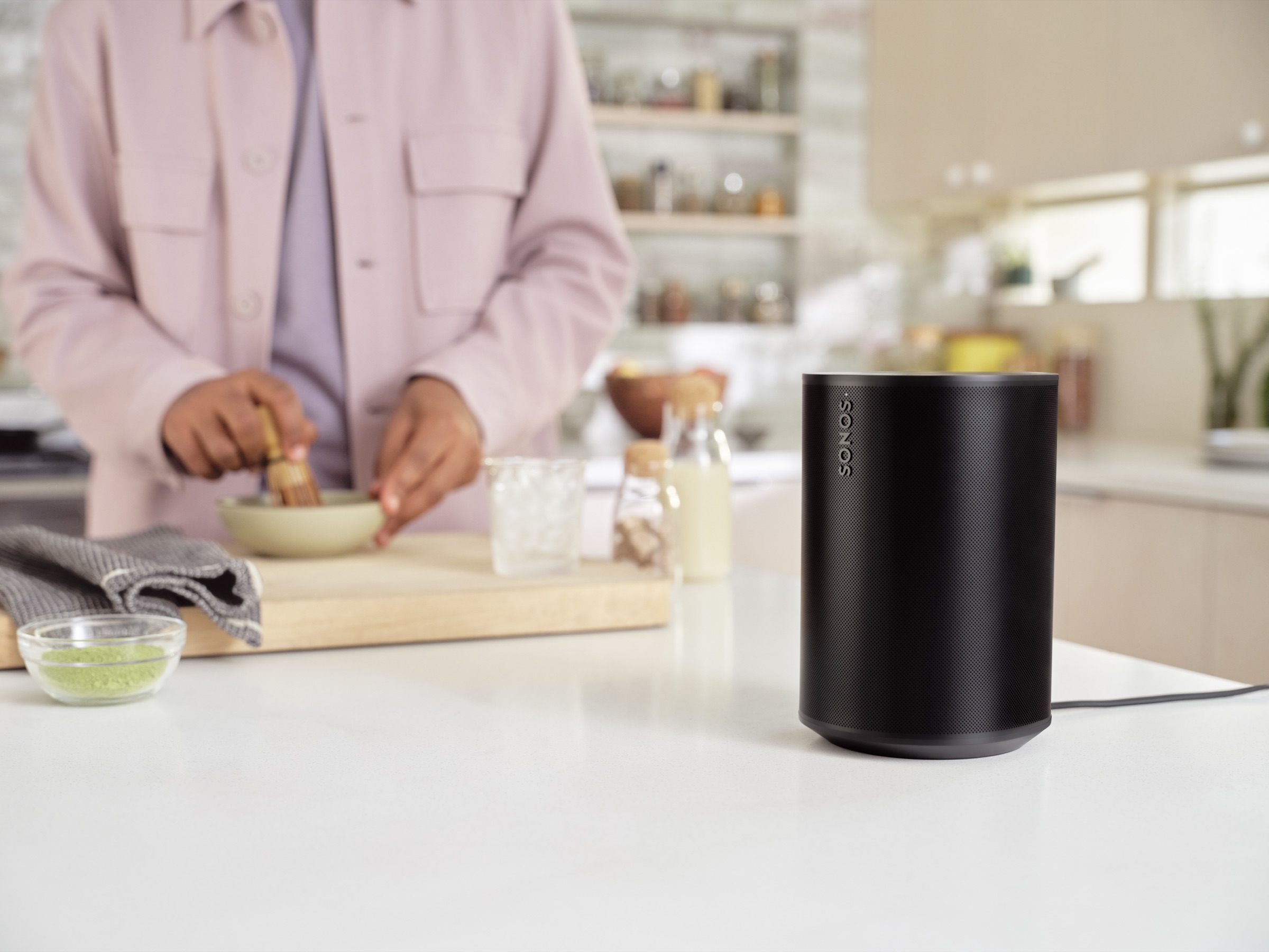 Sonos Era 100 in a kitchen for everyday listening