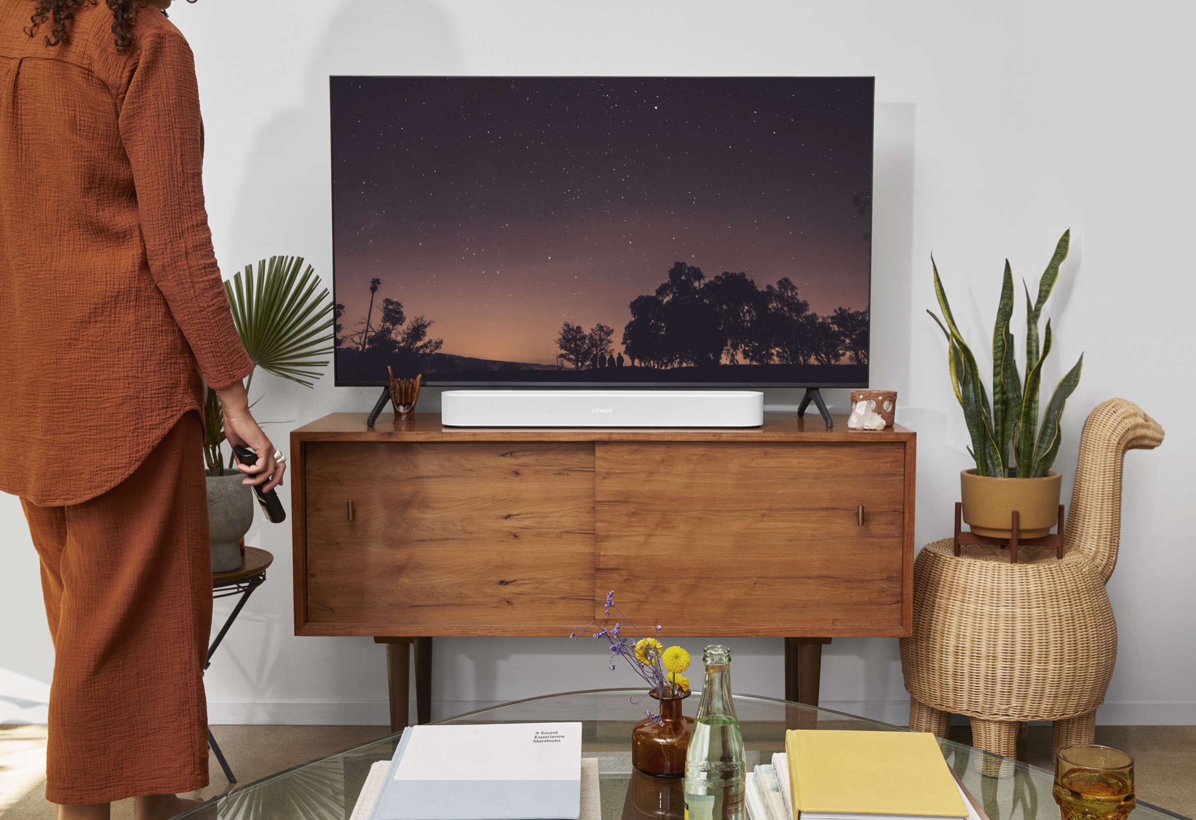 Sonos Beam controls in use for tuning